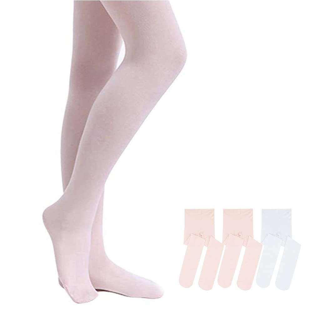 Stelle Girls' Footed Ballet Tights for Dance Class Toddler Kids 2T-15Y