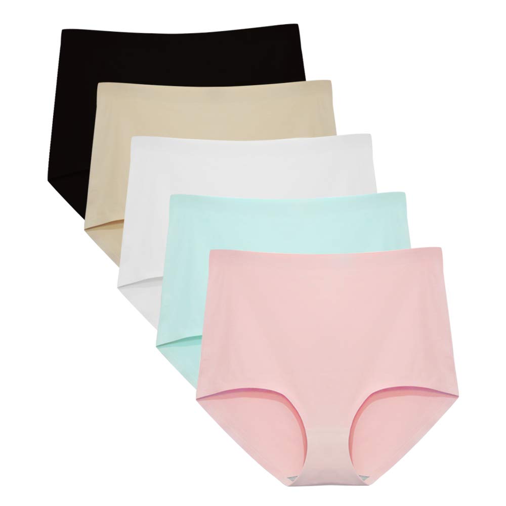 FallSweet No Show High Waist Briefs Underwear for Women Seamless Panties