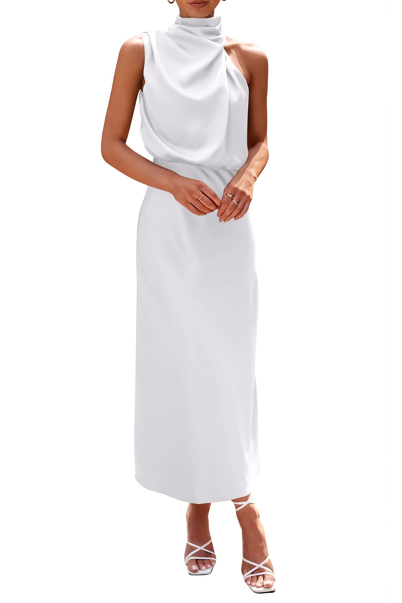 PRETTYGARDEN Women's Summer Satin Maxi Cocktail Dress