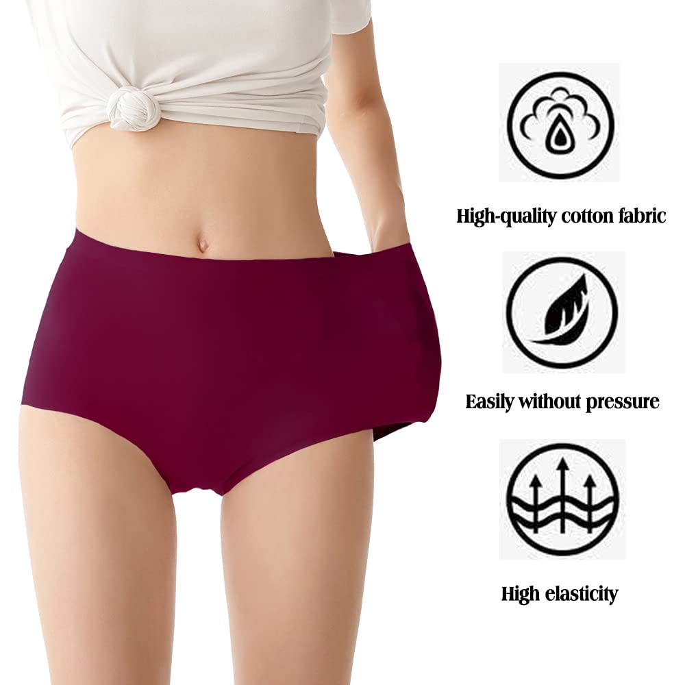 FallSweet No Show High Waist Briefs Underwear for Women Seamless Panties