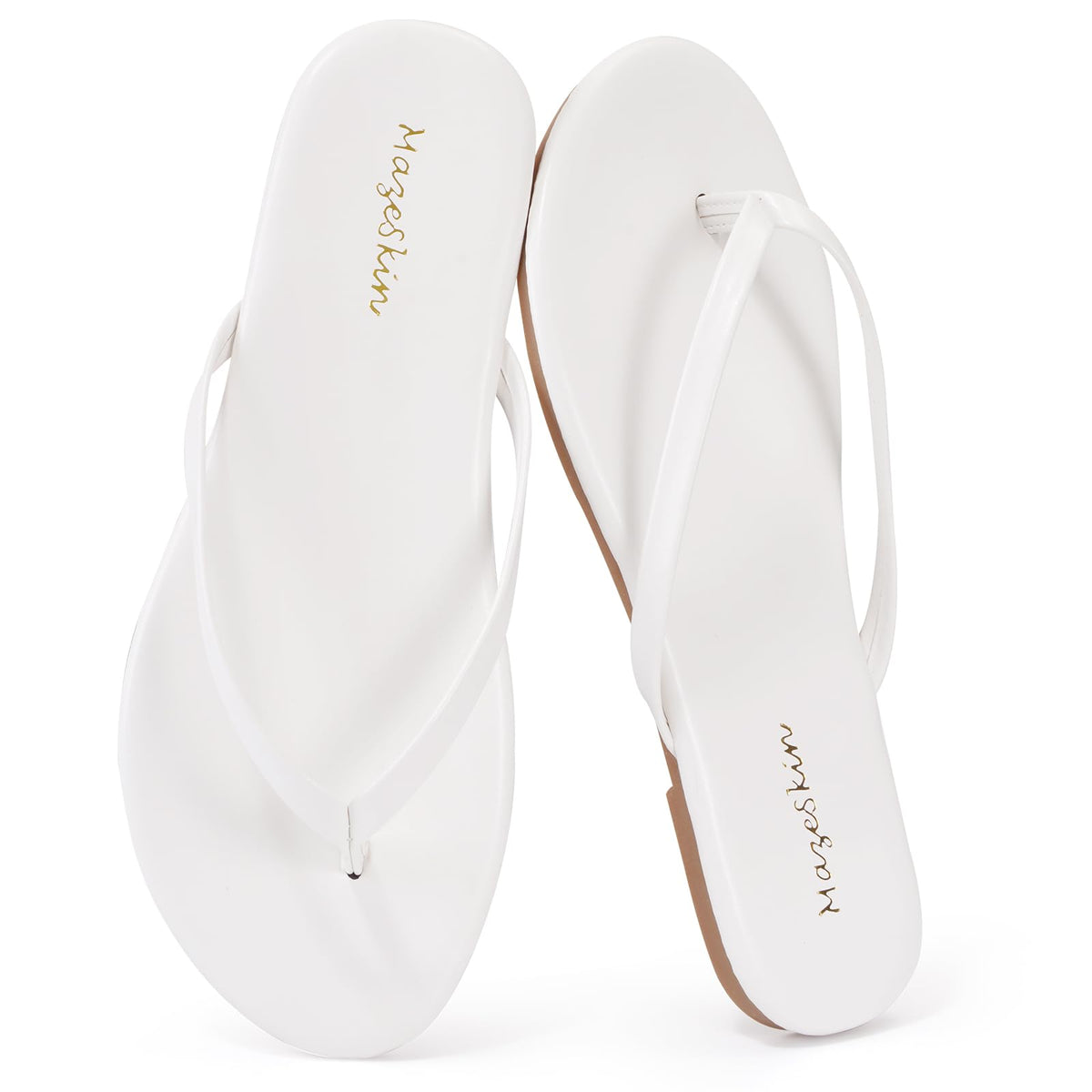 mazeskin Womens Memory Foam Flip Flops Flat Thong Sandals