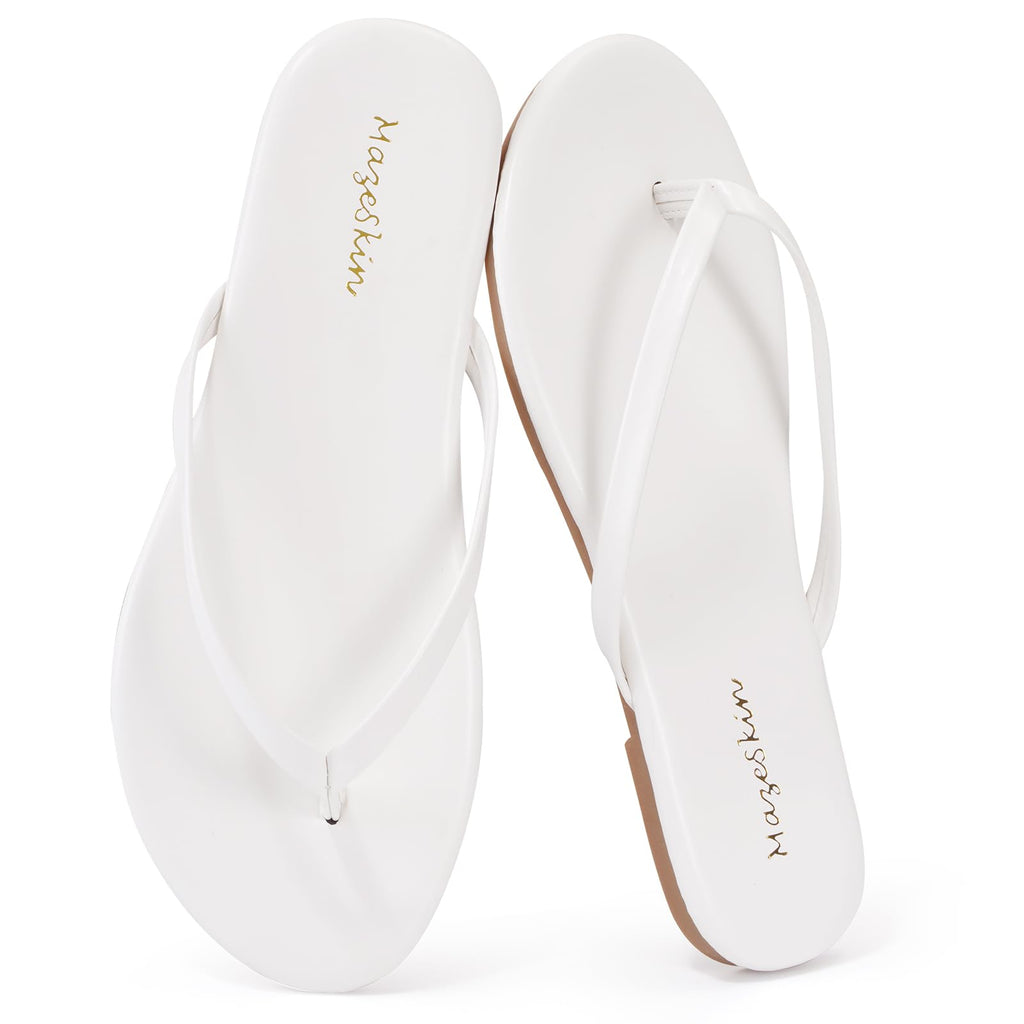 mazeskin Womens Memory Foam Flip Flops Flat Thong Sandals