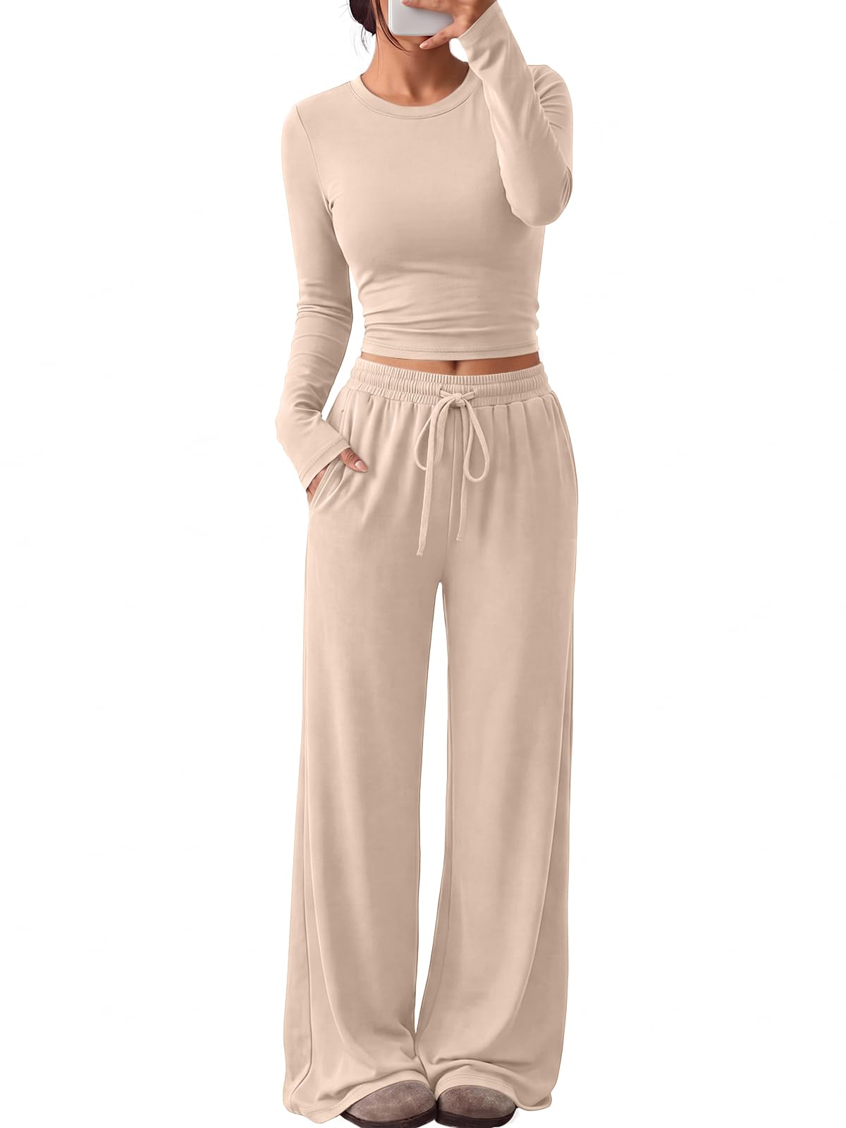 Trendy Queen Women's 2 Piece 2026 Fall Fashion Lounge Set with Pockets