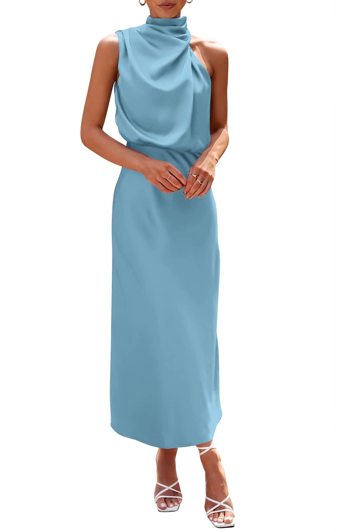 PRETTYGARDEN Women's Summer Satin Maxi Cocktail Dress