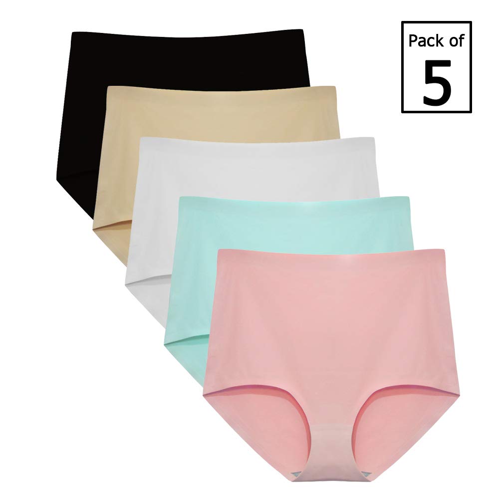 FallSweet No Show High Waist Briefs Underwear for Women Seamless Panties