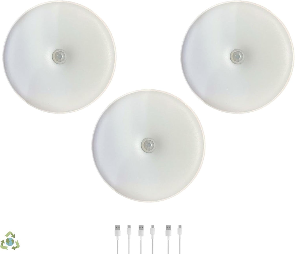 Amber LED Hareket Sensörlü Ledli Gece Lambası Şarj Edilebilir, Taşınabilir 4000k Günışığı (2 Adet)