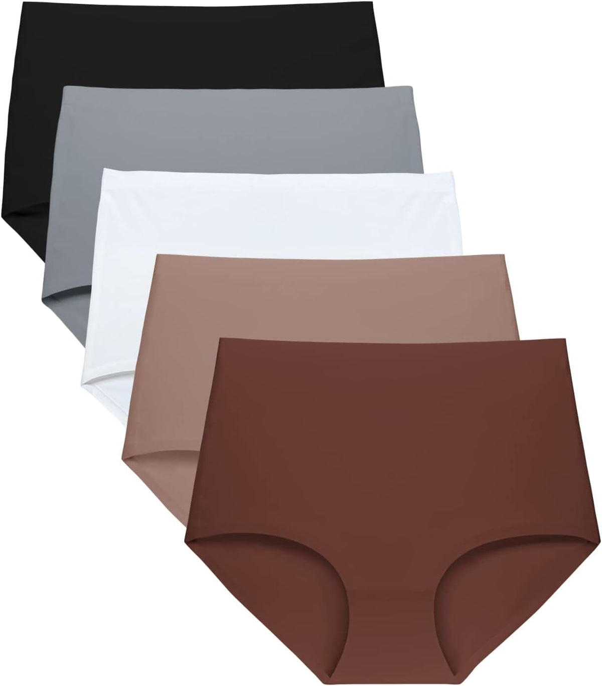 FallSweet No Show High Waist Briefs Underwear for Women Seamless Panties