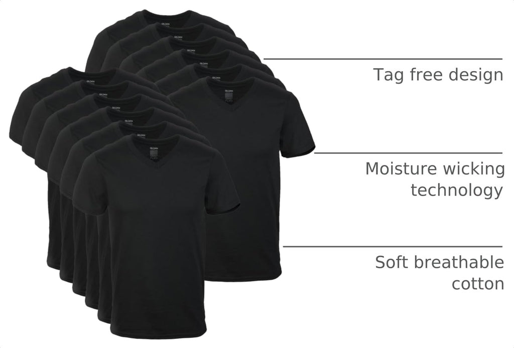Gildan Men's V-Neck T-Shirts, Multipack, Style G1103