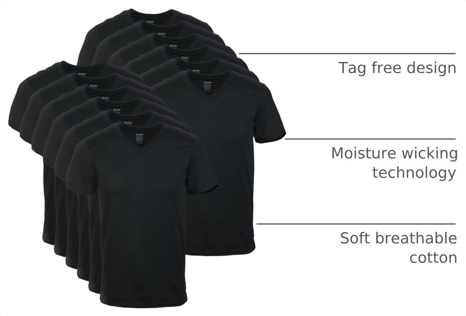 Gildan Men's V-Neck T-Shirts, Multipack, Style G1103