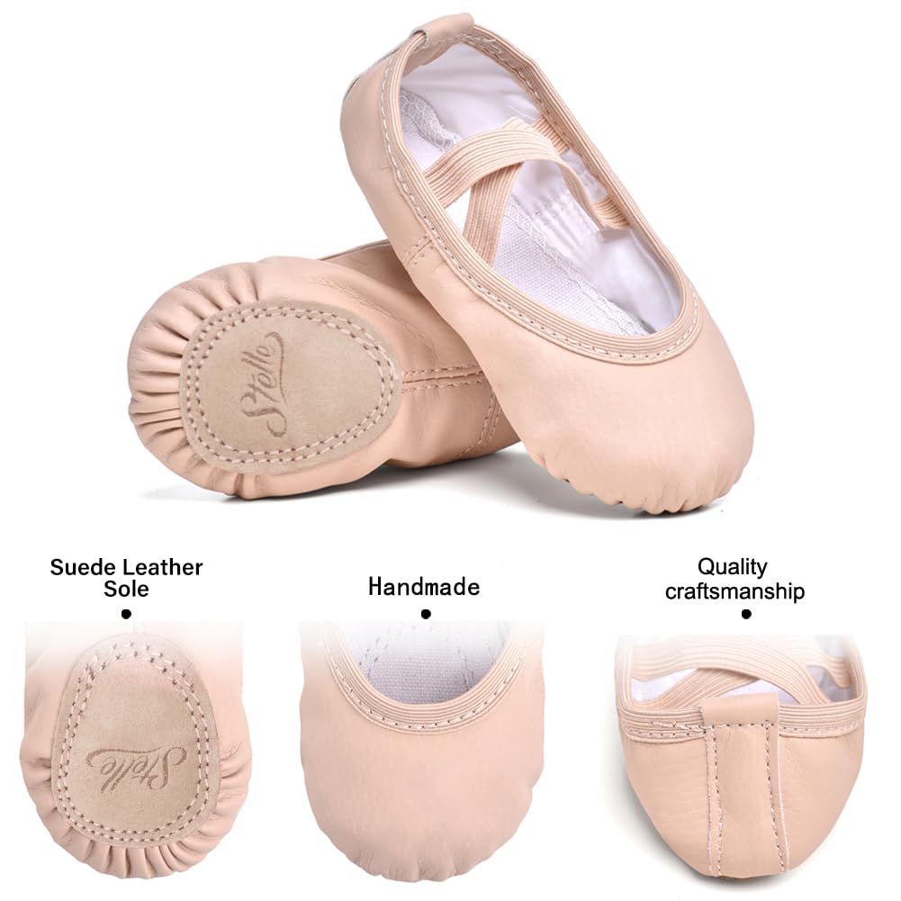 Stelle Ballet Shoes for Girls Toddler Soft Leather Split Sole Practice