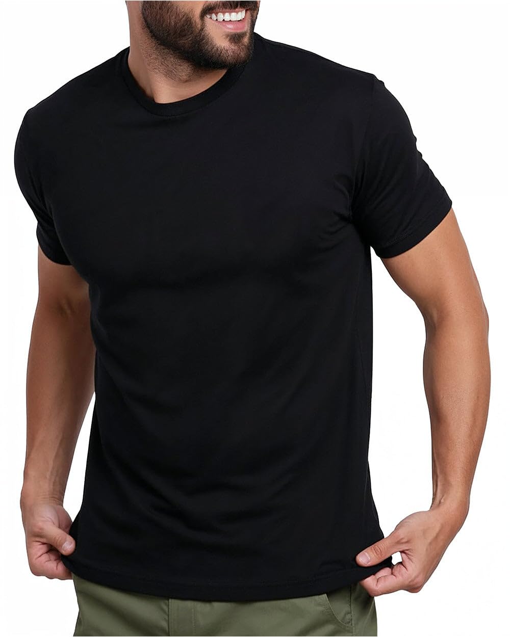 Mens T Shirts Soft Cotton Crew Neck Athletic Fit Casual Tees S-4XL