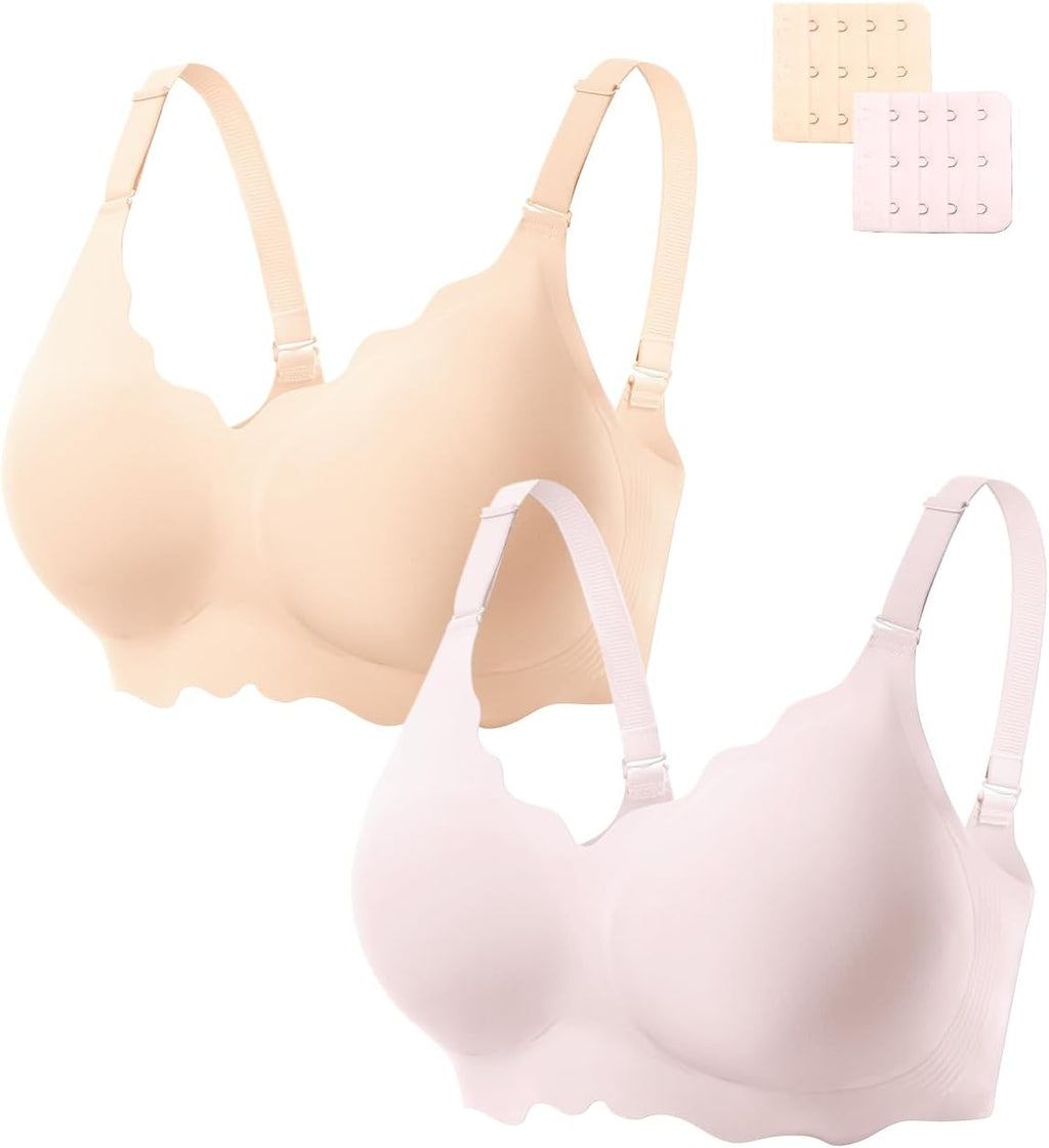 COCOMARTS Jelly Bras for Women No Underwire Scalloped Wireless Push Up Bra