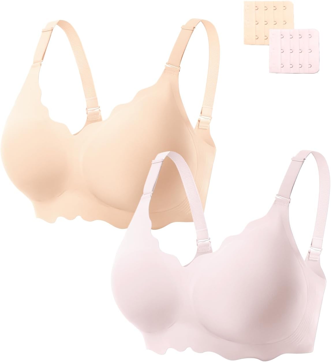 COCOMARTS Jelly Bras for Women No Underwire Scalloped Wireless Push Up Bra