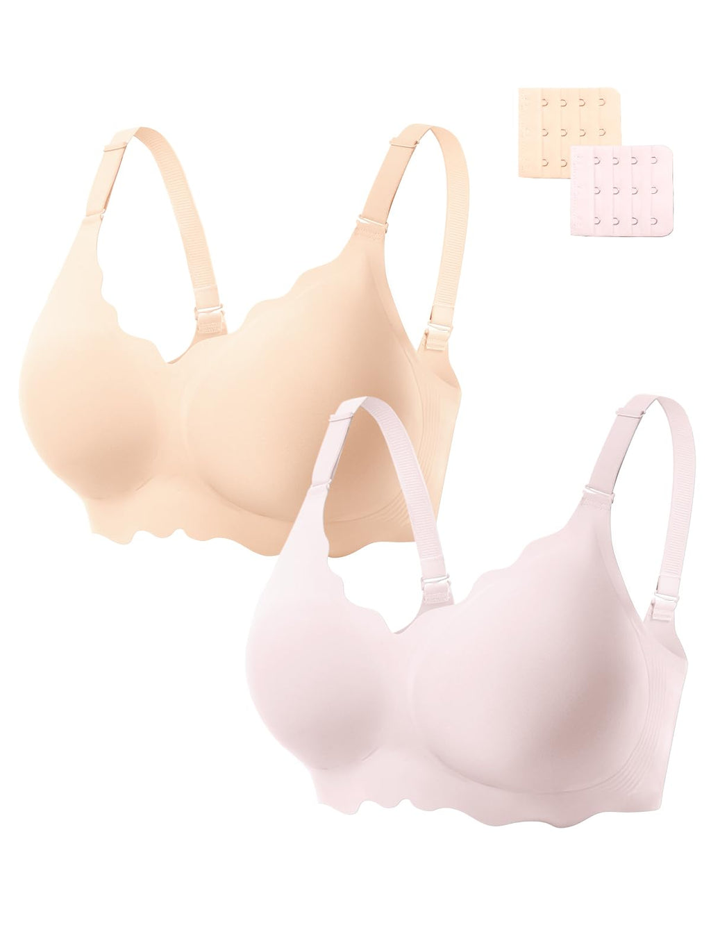 COCOMARTS Jelly Bras for Women No Underwire Scalloped Wireless Push Up Bra