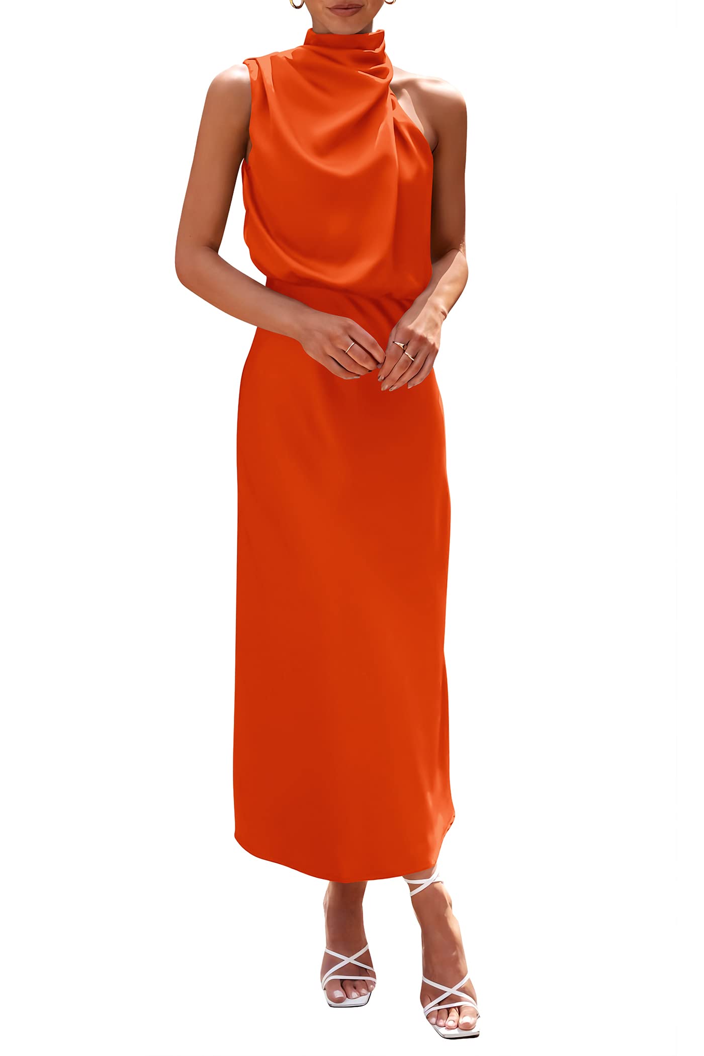 PRETTYGARDEN Women's Summer Satin Maxi Cocktail Dress
