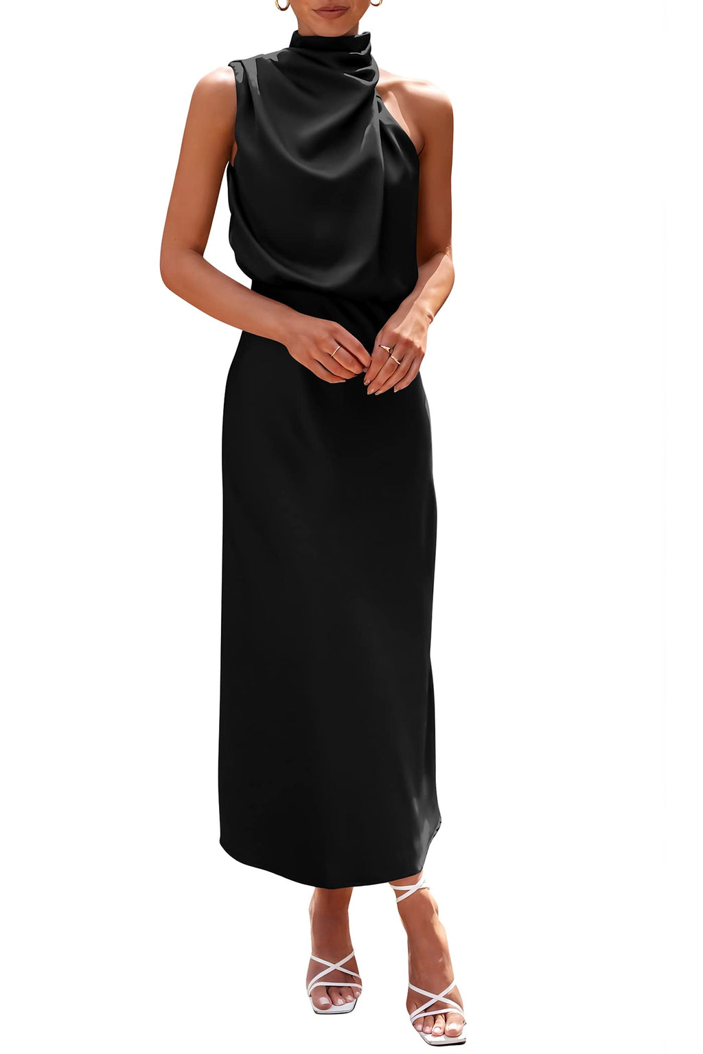 PRETTYGARDEN Women's Summer Satin Maxi Cocktail Dress