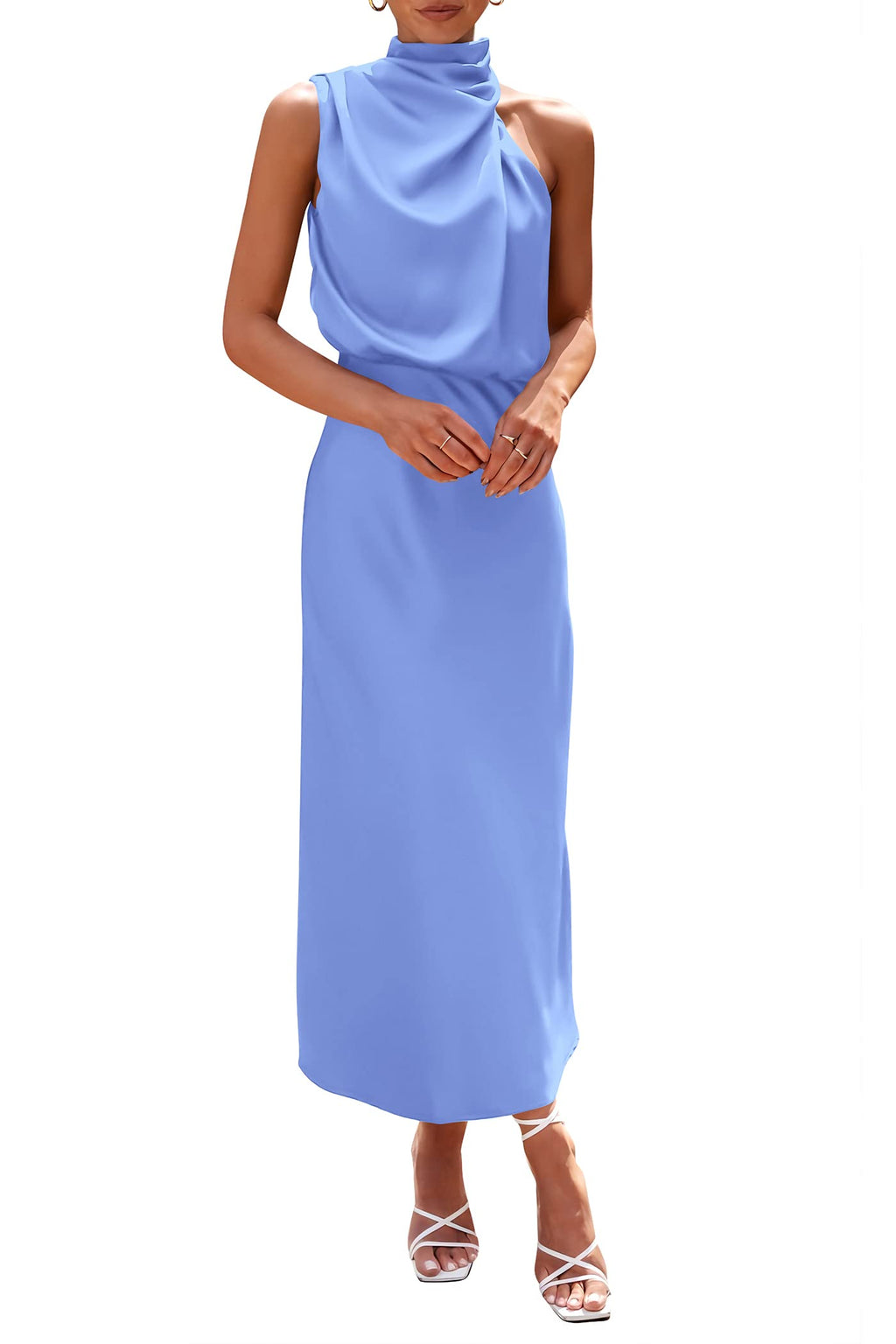 PRETTYGARDEN Women's Summer Satin Maxi Cocktail Dress