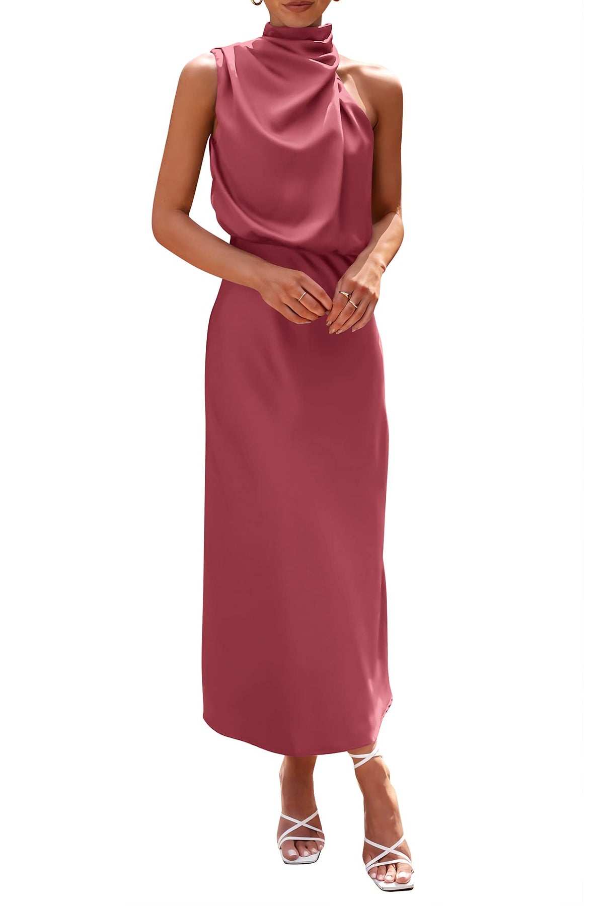 PRETTYGARDEN Women's Summer Satin Maxi Cocktail Dress