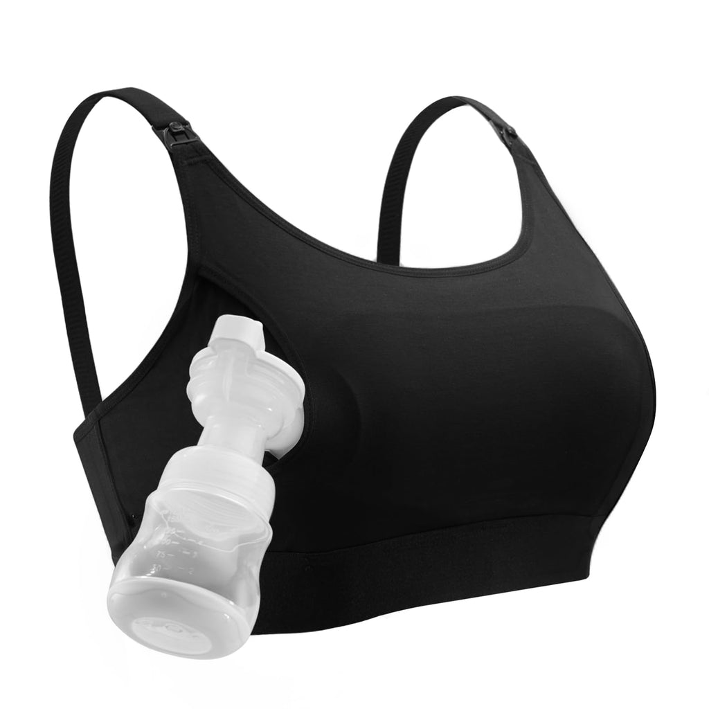 Momcozy Hands Free Pumping & Nursing Bra, Adjustable Cotton Breast Pump Bra