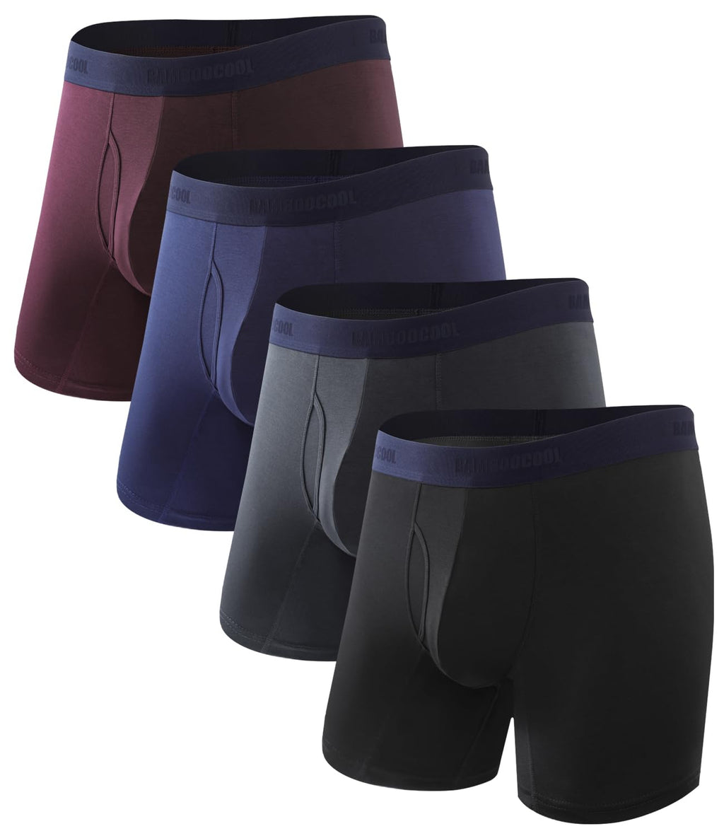 BAMBOO COOL Men's Boxer Briefs Ultra Breathable Underwear Multipack