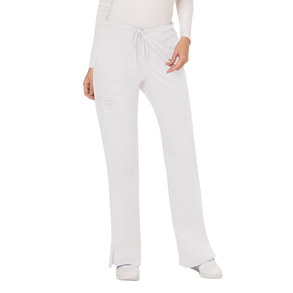 Cherokee Scrub Pants for Women Mid Rise Flare Yoga Scrubs Pant, 2-Way Stretch Drawstring Medical Bottoms, 5 Pockets-WW120