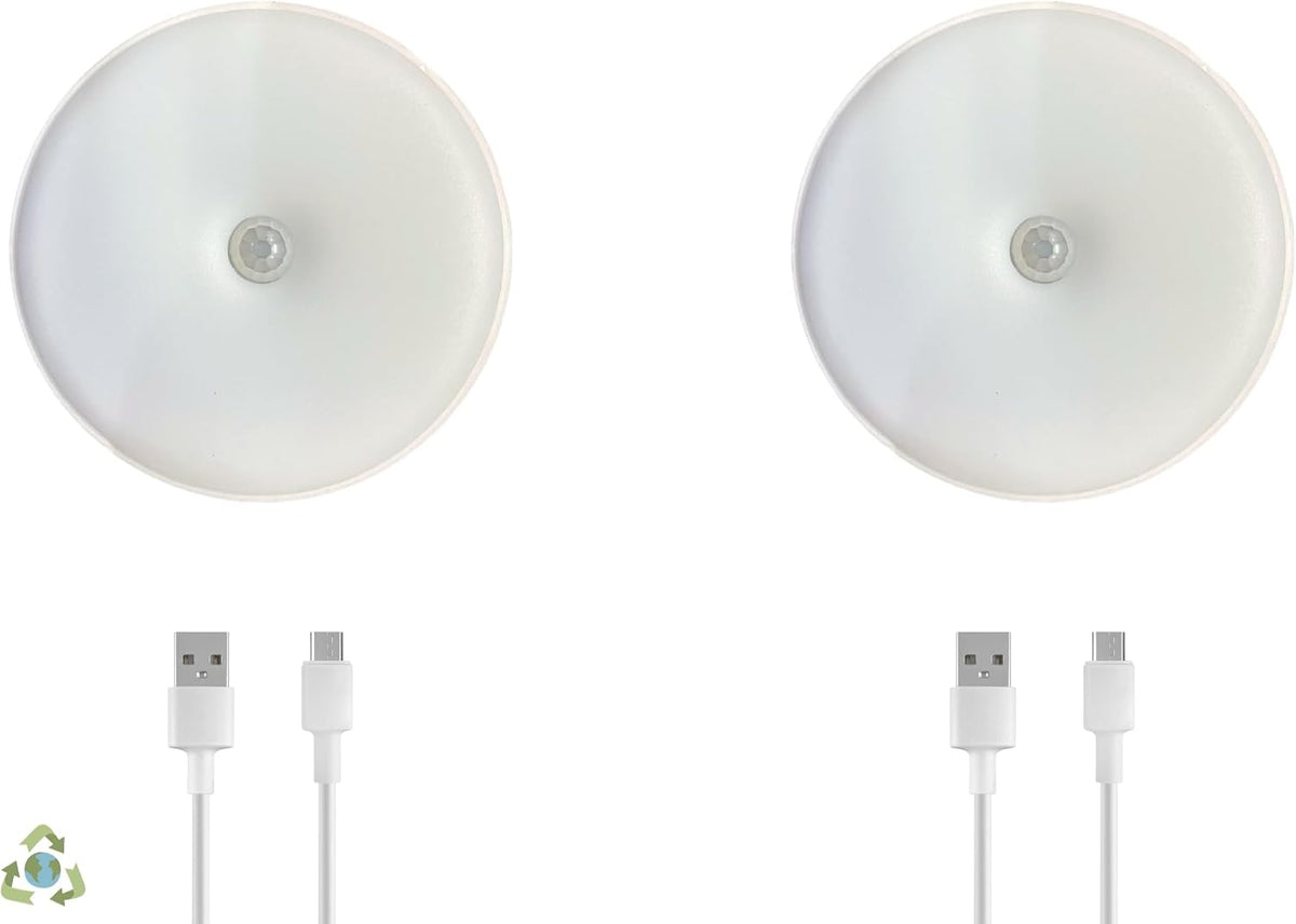 Amber LED Hareket Sensörlü Ledli Gece Lambası Şarj Edilebilir, Taşınabilir 4000k Günışığı (2 Adet)