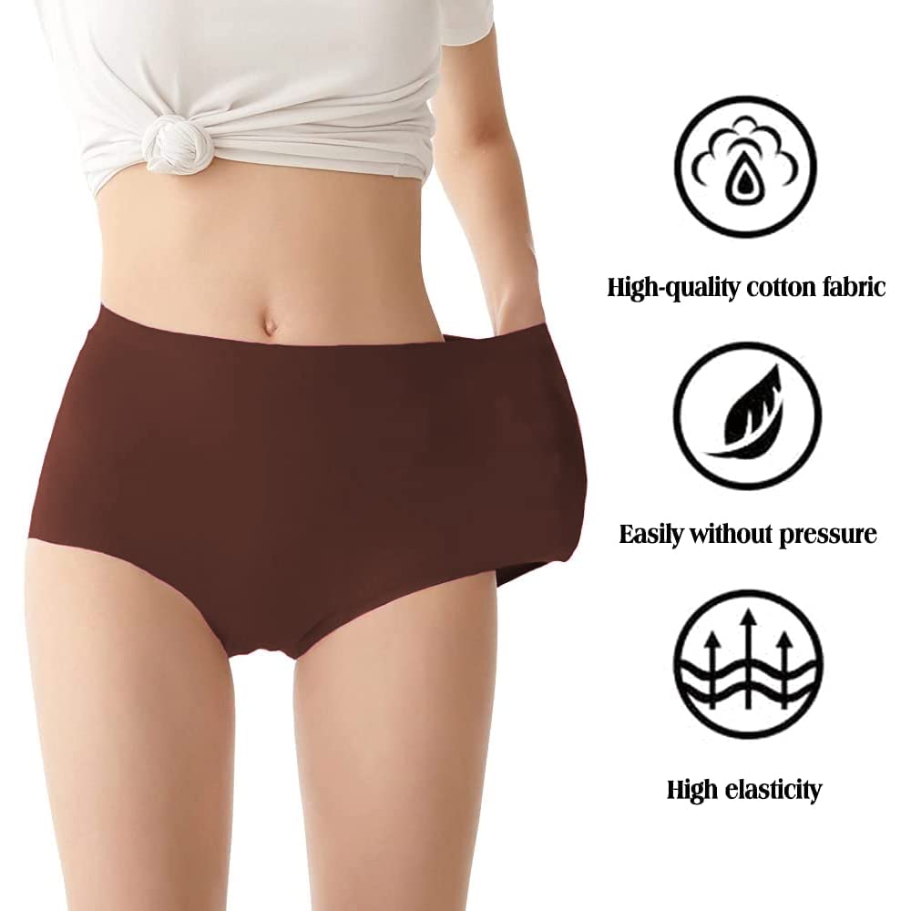 FallSweet No Show High Waist Briefs Underwear for Women Seamless Panties