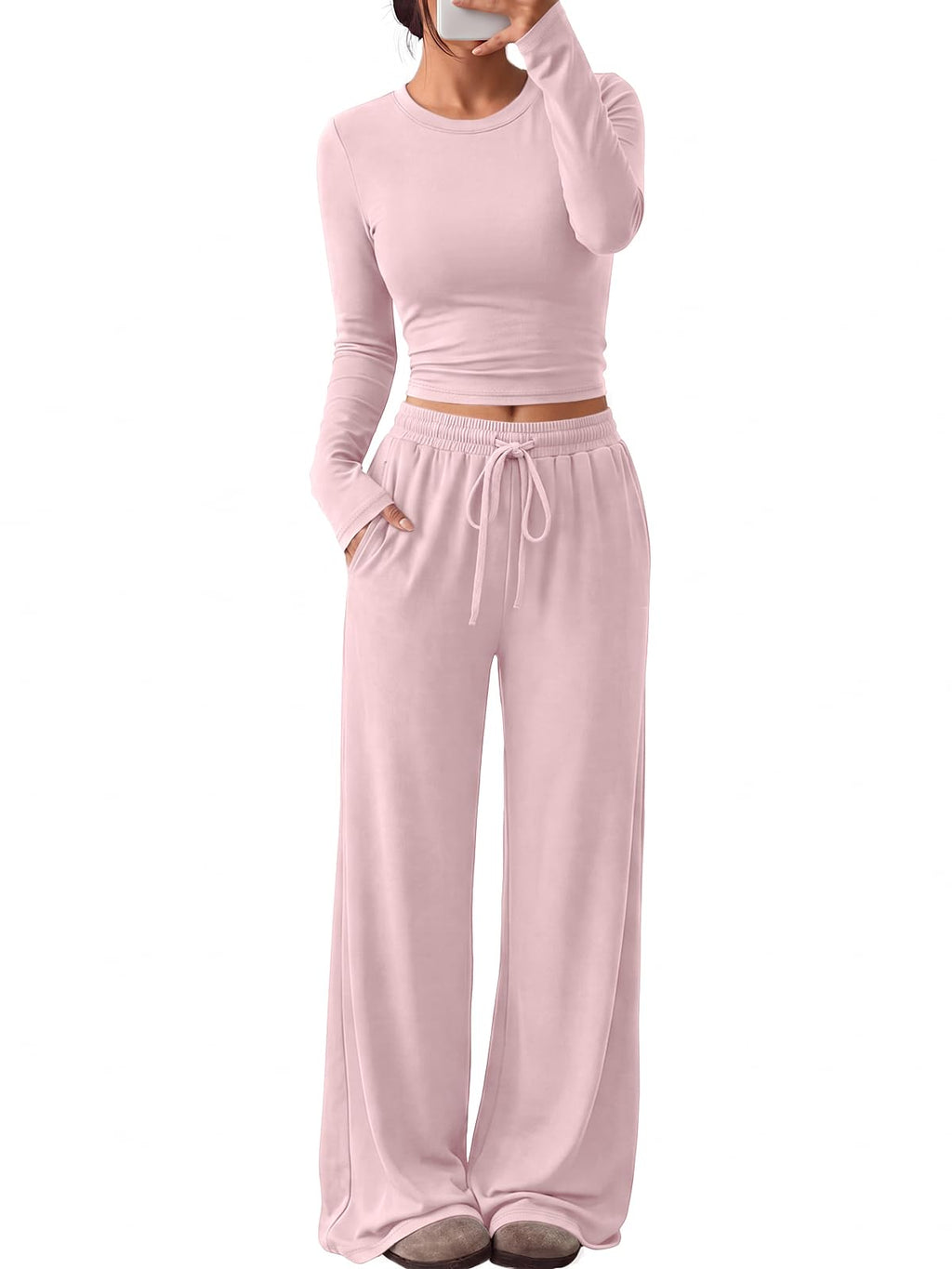 Trendy Queen Women's 2 Piece 2026 Fall Fashion Lounge Set with Pockets