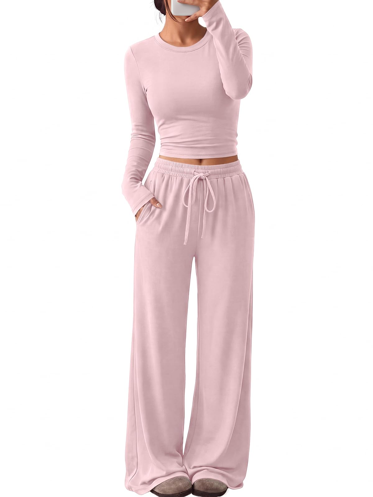 Trendy Queen Women's 2 Piece 2026 Fall Fashion Lounge Set with Pockets