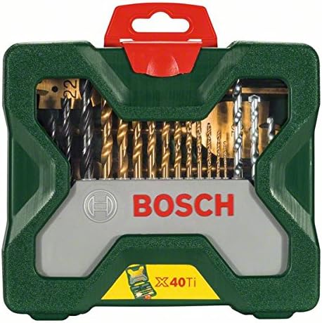 Bosch Home and Garden X/Line 40 Parça Aksesuar Seti, Matkap uçları, Vidalama uçları, Üniversal Tutucu, Havşa açıcı, Uzun Ömürlü, Yeşil