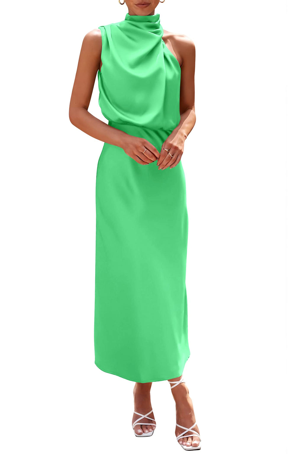 PRETTYGARDEN Women's Summer Satin Maxi Cocktail Dress