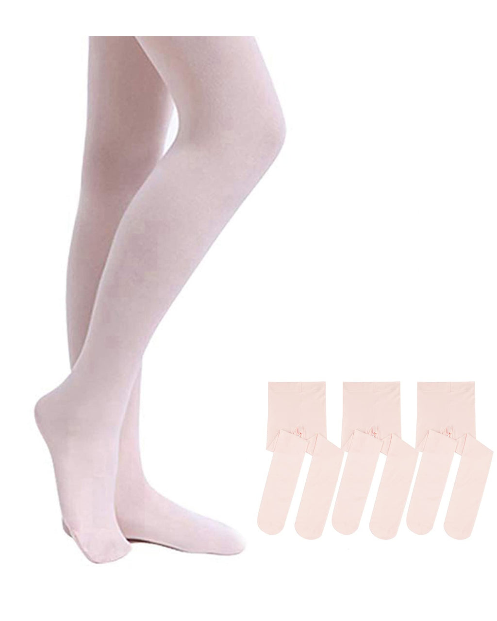 Stelle Girls' Footed Ballet Tights for Dance Class Toddler Kids 2T-15Y
