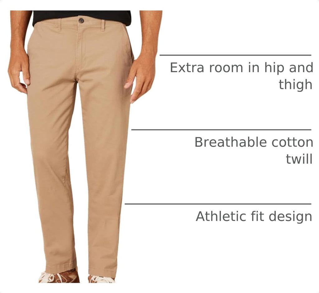 Amazon Essentials Men's Athletic-Fit Stretch Chino Pants, Casual Business Wear