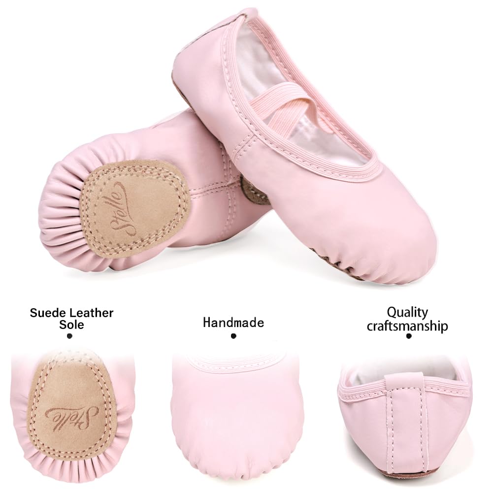 Stelle Ballet Shoes for Girls Toddler Soft Leather Split Sole Practice