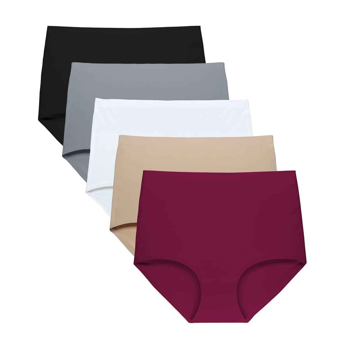 FallSweet No Show High Waist Briefs Underwear for Women Seamless Panties