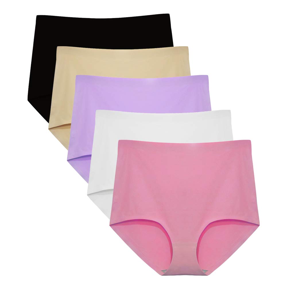 FallSweet No Show High Waist Briefs Underwear for Women Seamless Panties
