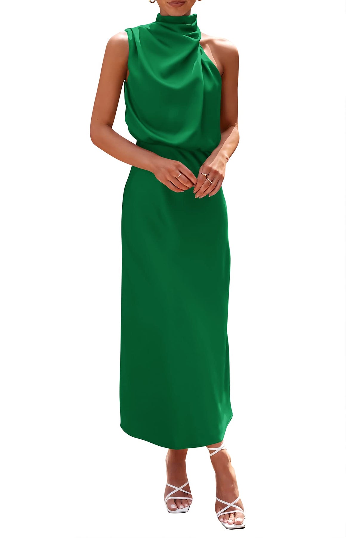 PRETTYGARDEN Women's Summer Satin Maxi Cocktail Dress