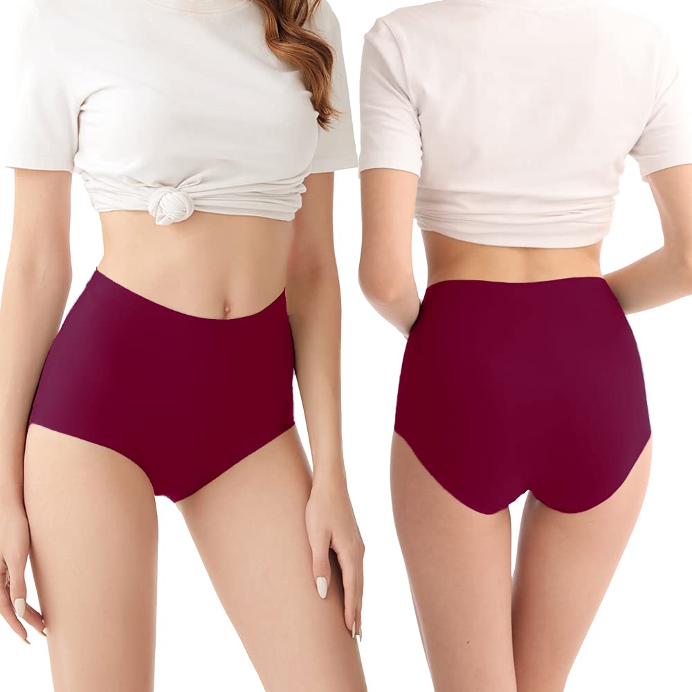 FallSweet No Show High Waist Briefs Underwear for Women Seamless Panties