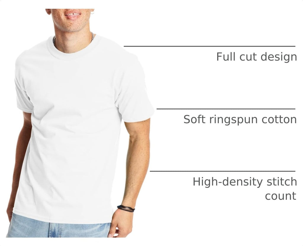 Hanes Men's Beefy-T T-Shirt, Heavyweight Cotton T-Shirts for Men, 1 or 2 Pack, Men's Tees (Tall