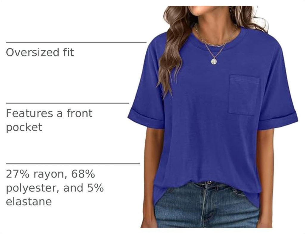 ANRABESS Womens Tops Short Sleeve Oversized T Shirts