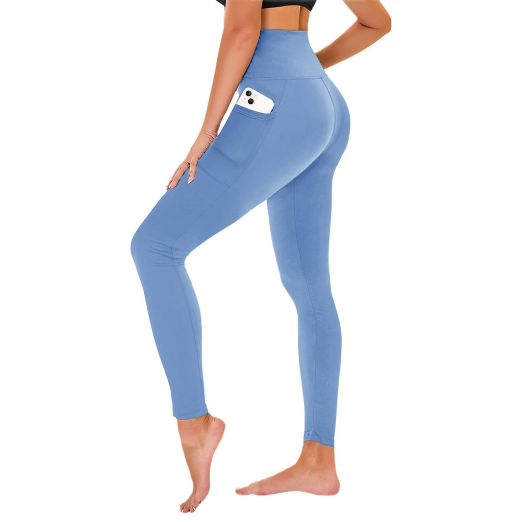 TNNZEET High Waisted Leggings for Women - No See Through Tummy Control Cycling Workout Yoga Pants with Pockets Reg & Plus
