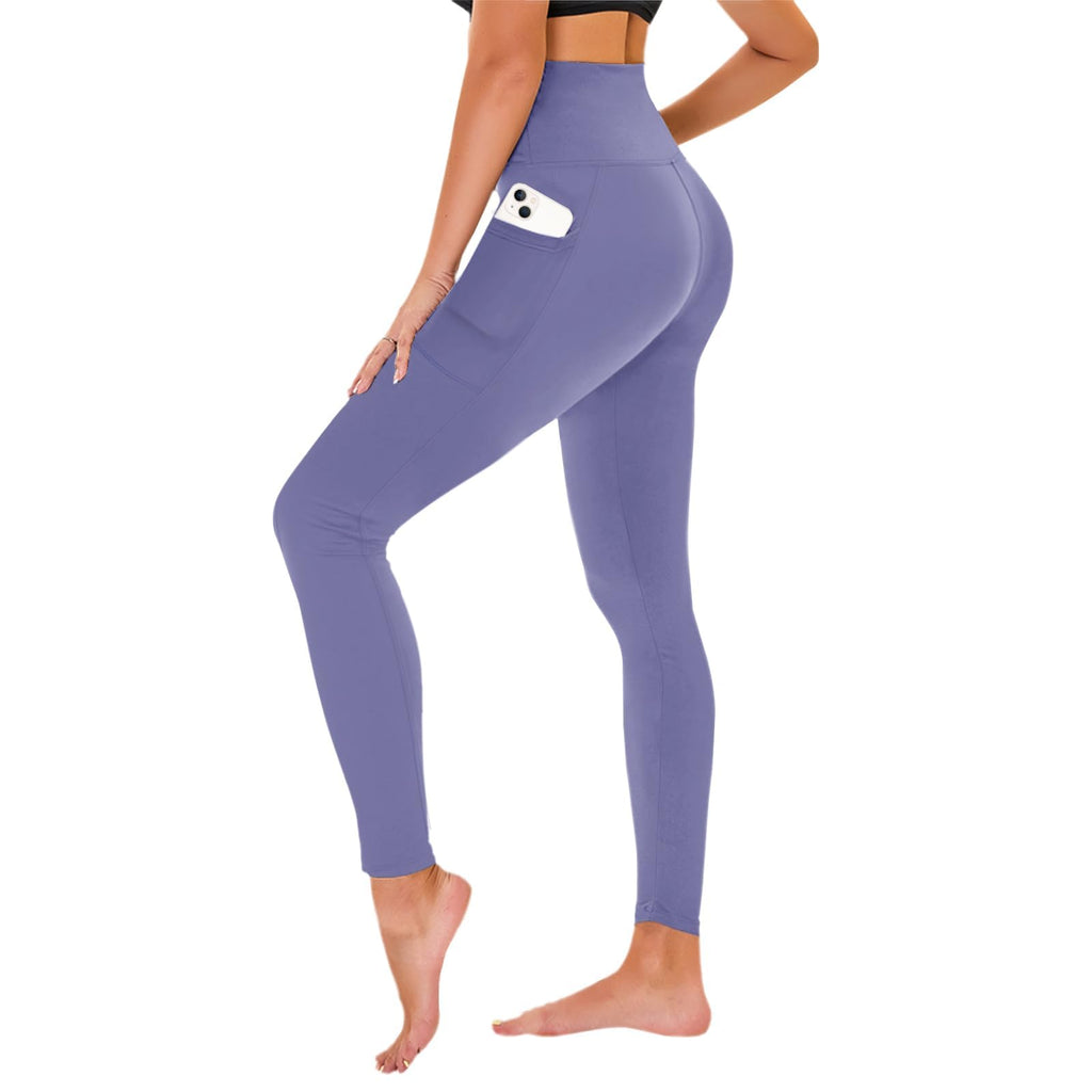 TNNZEET High Waisted Leggings for Women - No See Through Tummy Control Cycling Workout Yoga Pants with Pockets Reg & Plus