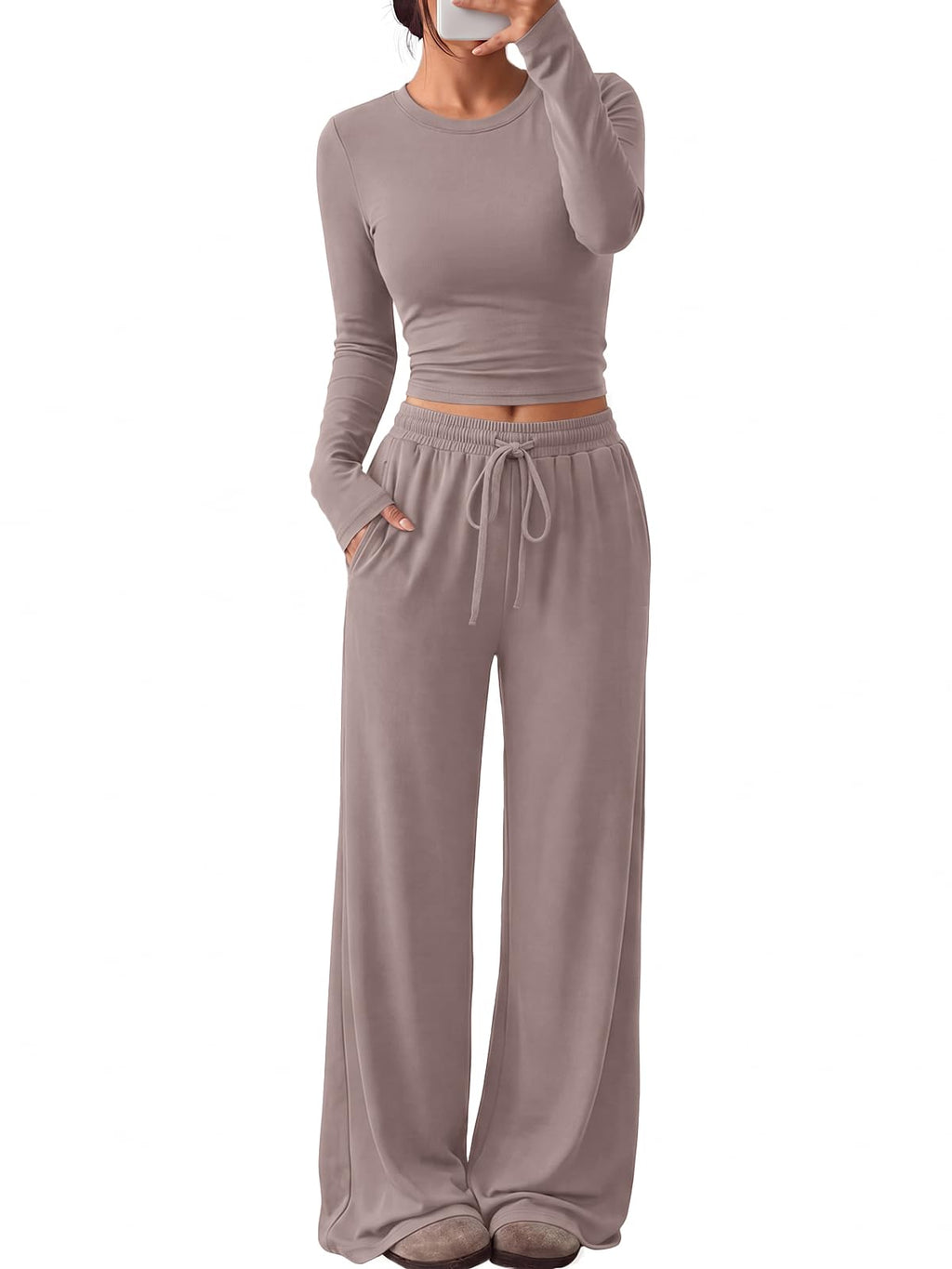 Trendy Queen Women's 2 Piece 2026 Fall Fashion Lounge Set with Pockets