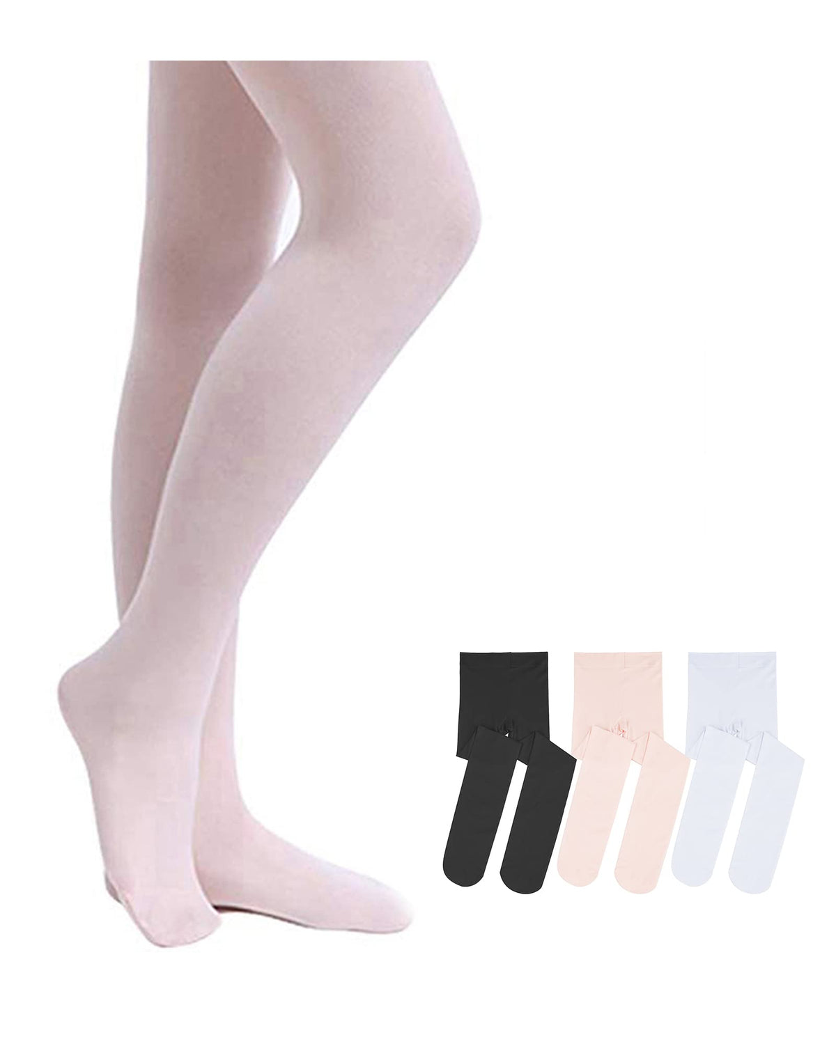 Stelle Girls' Footed Ballet Tights for Dance Class Toddler Kids 2T-15Y