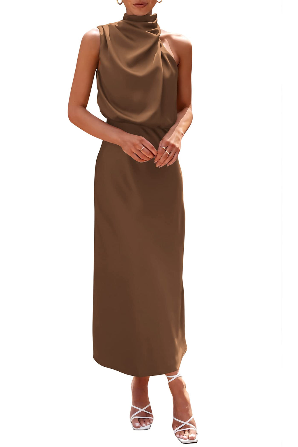 PRETTYGARDEN Women's Summer Satin Maxi Cocktail Dress