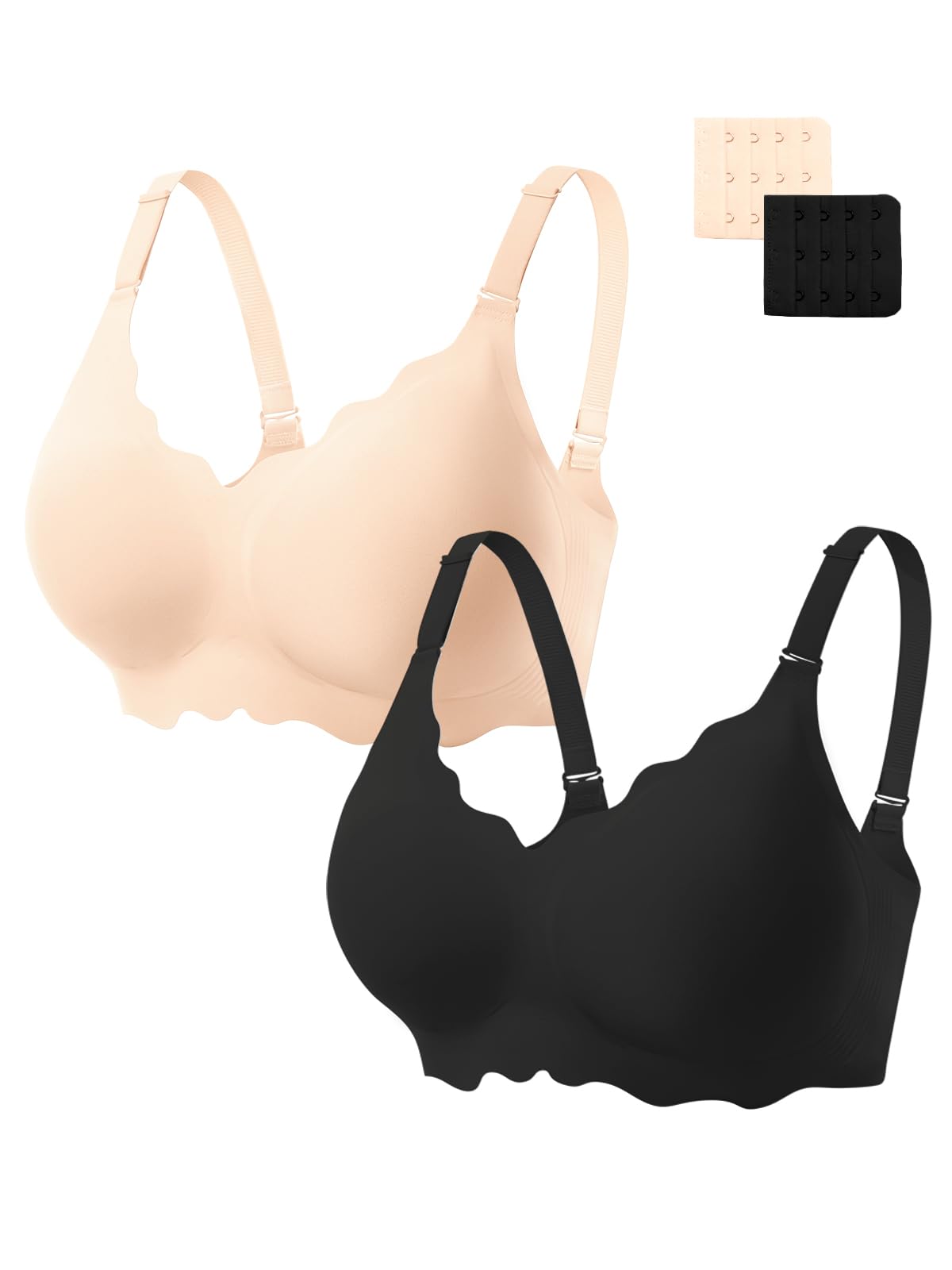 COCOMARTS Jelly Bras for Women No Underwire Scalloped Wireless Push Up Bra
