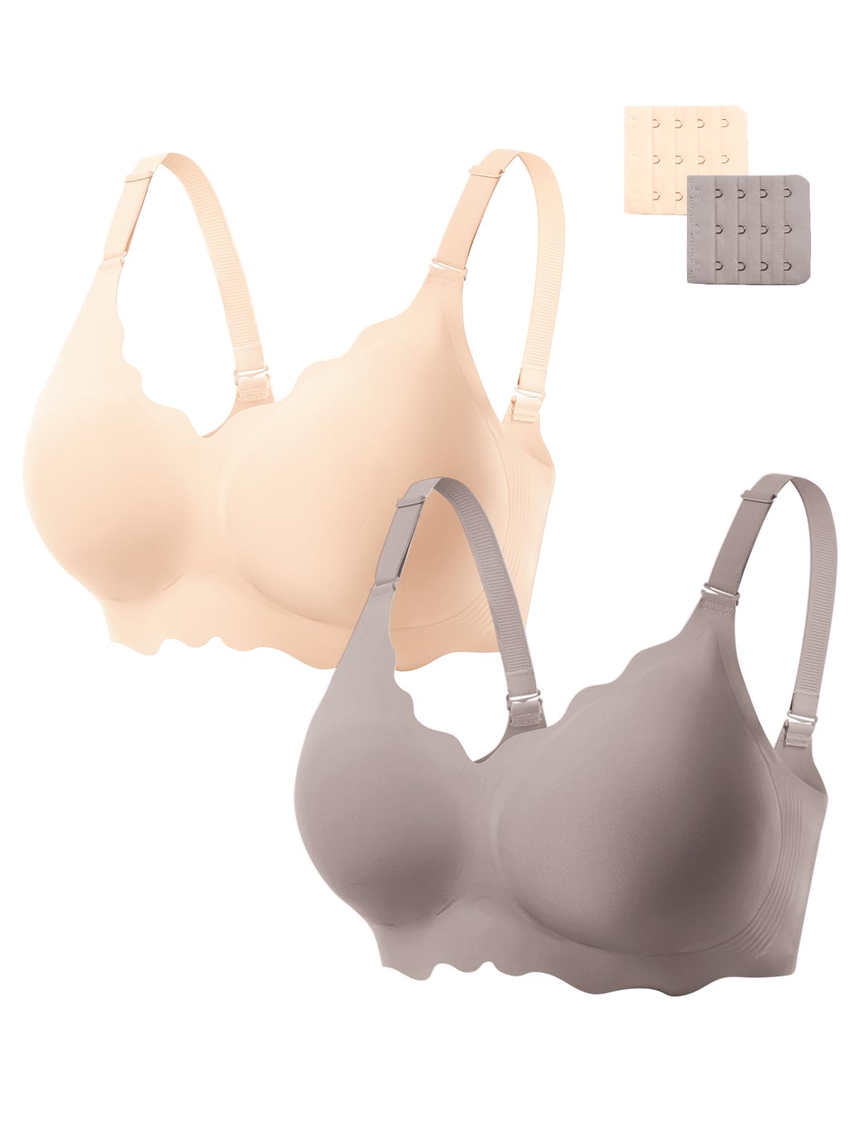 COCOMARTS Jelly Bras for Women No Underwire Scalloped Wireless Push Up Bra