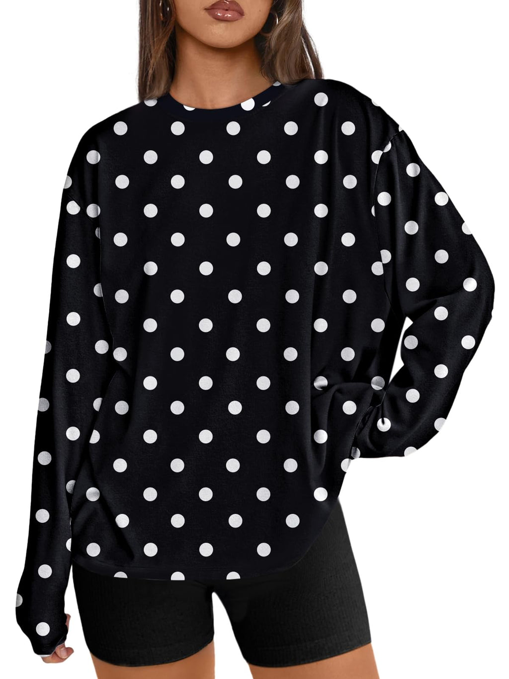 Trendy Queen Womens Oversized Long Sleeve Shirts Fall Tops 2026 Basic Tees