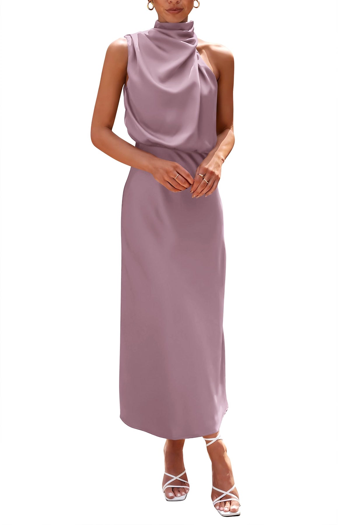PRETTYGARDEN Women's Summer Satin Maxi Cocktail Dress
