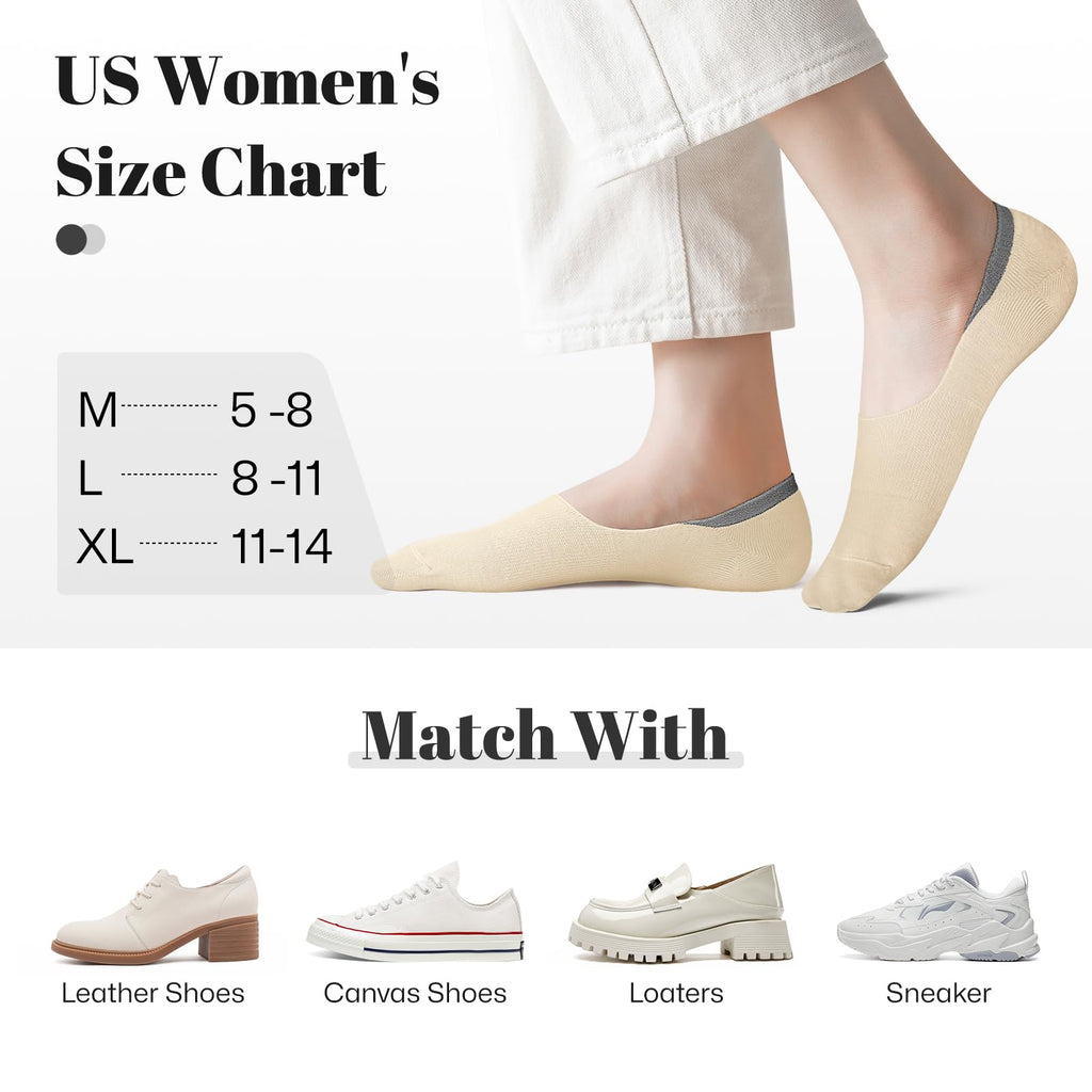 wernies No Show Socks Women Low Cut Ankle Socks Non Slip 4/8 Pairs